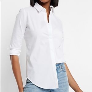Express White Button Down Top